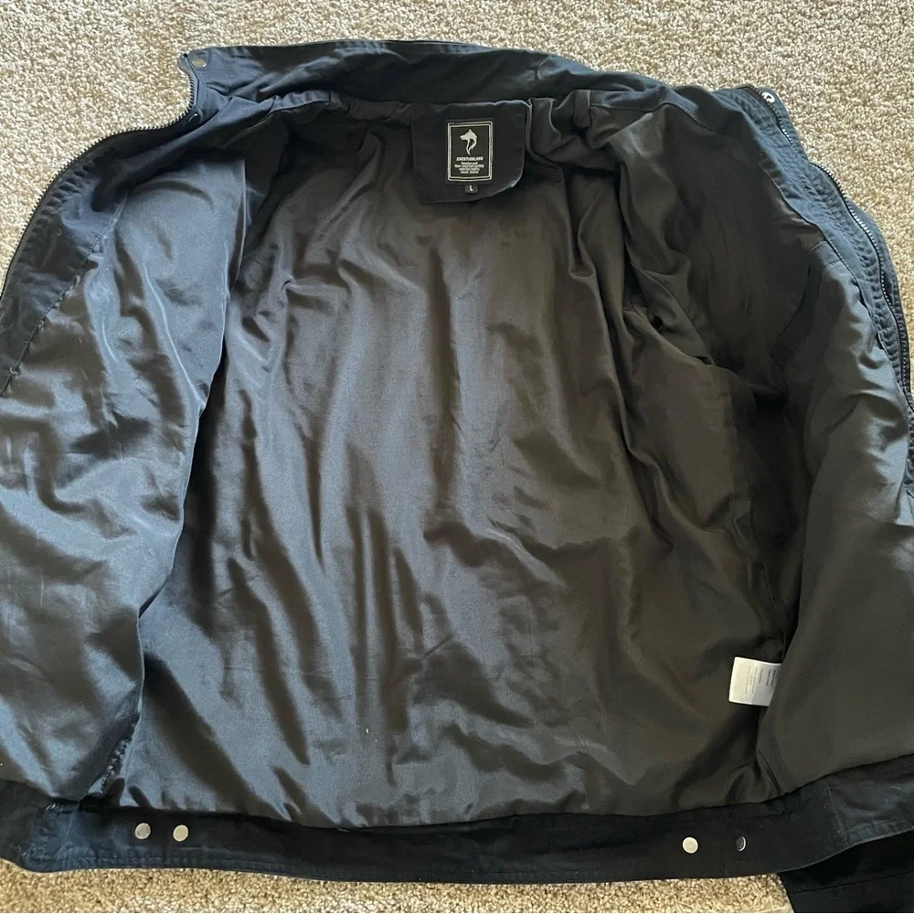 Men’s Utility Bomber Jacket L Black Airborne Zip Up Button Moto Metal Grunge EUC - Picture 13 of 16